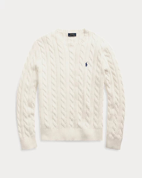 Ralph Lauren - Pull torsadé Blanc Cassé