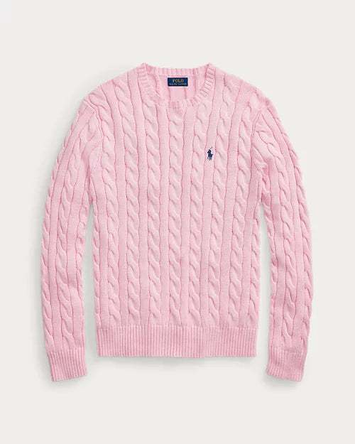 Ralph Lauren - Pull torsadé Rose Pâle
