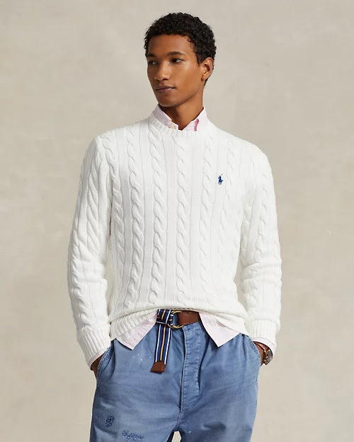 Ralph Lauren - Pull torsadé Blanc