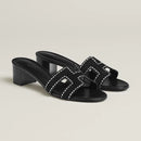 Hermès - Sandales Oasis Noir avec Strass