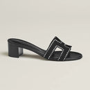 Hermès - Sandales Oasis Noir avec Strass