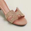 Hermès - Sandales Oasis Clair avec Strass