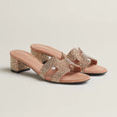 Hermès - Sandales Oasis Clair avec Strass