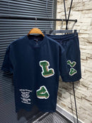 Louis Vuitton - Ensemble SHORT + T-SHIRT Initiales L. V. Bleu foncé