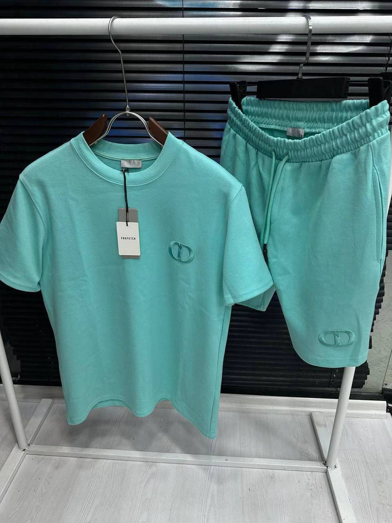 Dior - Ensemble SHORT + T-SHIRT CD Bleu Vert D’Eau
