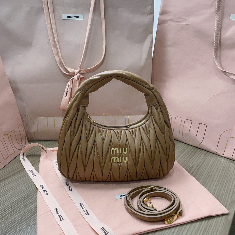 Miumiu - Wander matelassé nappa leather hobo bag