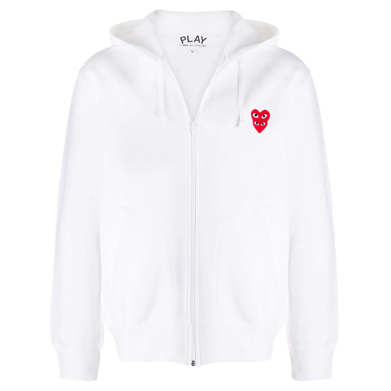 Comme Des Garçons - Gilet Blanc CDG double coeur