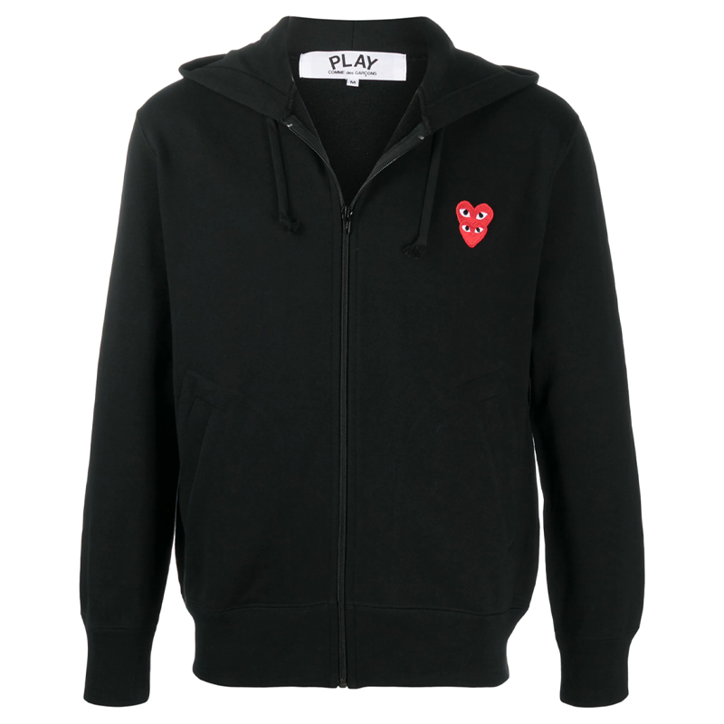 Comme Des Garçons - Gilet Noir CDG double coeur